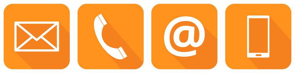 Orangene Kontakt Icons