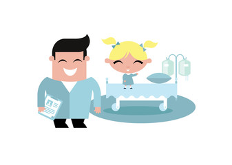 child kid hospital illustration