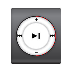 black music player with red cycle hi-light. vector illustration