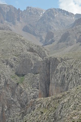 Fototapeta na wymiar Taurus Mountains. Turkey. Steep cliffs and gorge.