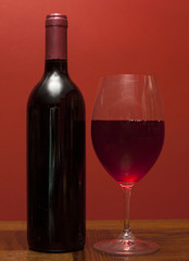 Bottle of great wine and glass