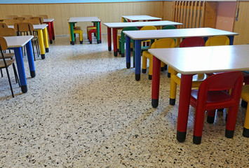 dining room of the nursery canteen without children