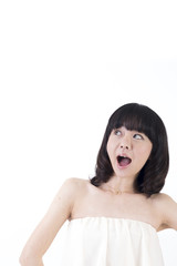 Fototapeta premium 商品をお勧めするアジア女性