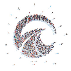 People in the form of an abstract symbol business.