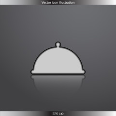Vector restaurant cloche web flat icon