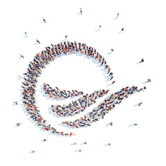 People in the form of an abstract symbol business.