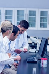 Science students working together in the lab