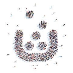 People in the form of an abstract symbol business.