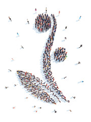 People in the form of an abstract symbol business.