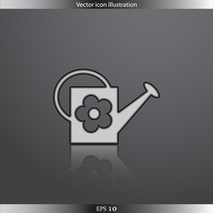 Vector watering can web flat icon