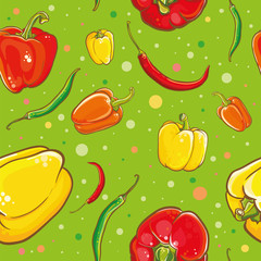 seamless vector pattern with peppers