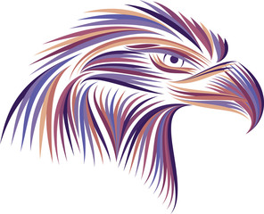 Colored emblem of an eagle - obrazy, fototapety, plakaty