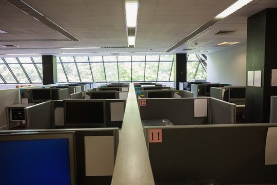 Empty office with separate units