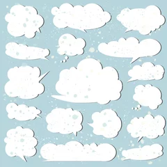 Rolgordijnen Set of white talking bubbles. Cloud bubbles. © Ioana Macari