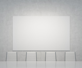 blank placard on wall
