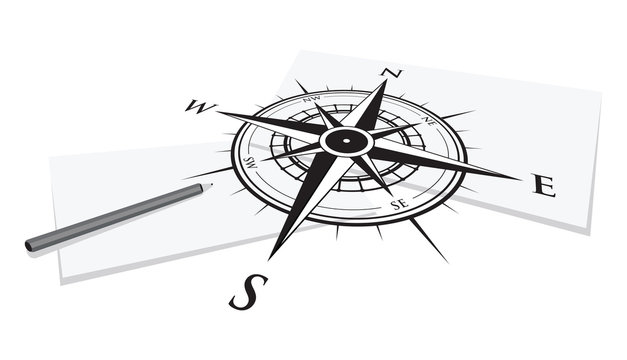 compass background and paper
