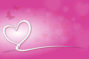 young love heartloop white / pink