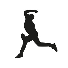 Baseball pitcher vector silhouette