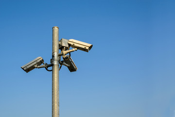 CCTV security with blue sky