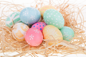 Fototapeta na wymiar Bunch of Deorated Easter Eggs