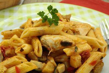 poêlée de penne au poulet