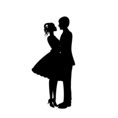 Love couple silhouette