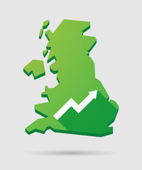 United Kingdom map icon with a graph