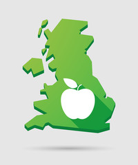 United Kingdom map icon with a fruit