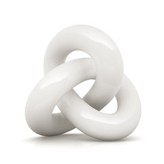 White infinity knot isolated on white background