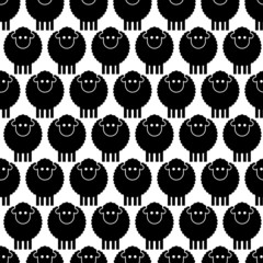 Seamless pattern black sheep