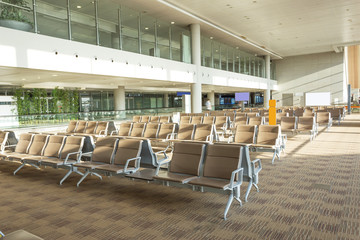 modern airport waiting hall interior