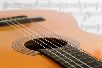 guitar and musical notes