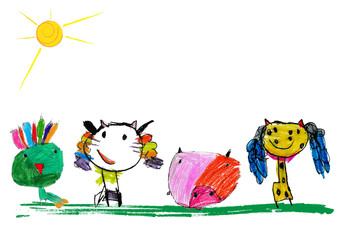 Children's illustration of the animals