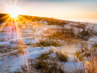 Winter Day at the Baltic sea Beach.