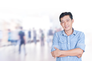 Portrait of young asia businessman in office