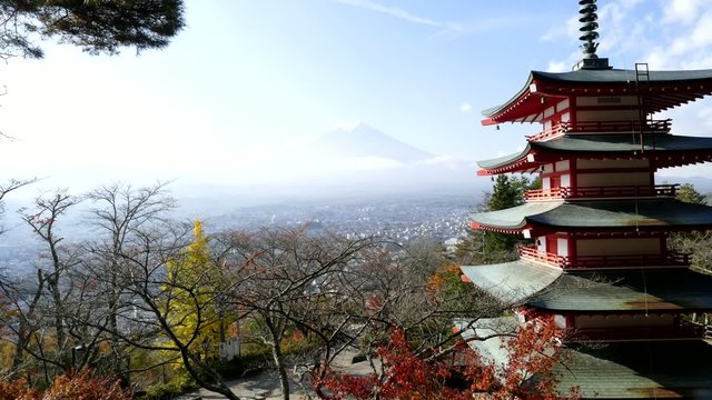 Mount Fuji and Chureito Pagoda, Japan.
