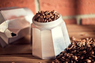 coffee beans on wooden table
