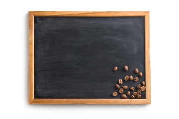 chalkboard and coffee beans