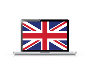 uk flag computer laptop illustration