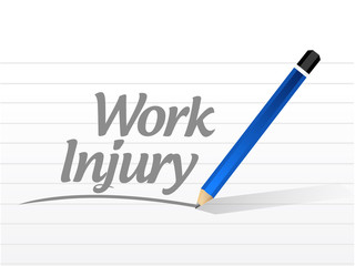 work injury message sign illustration