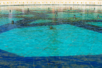Water surface and the pool fountain in Istanbul, Turkey