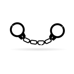handcuffs black vector - obrazy, fototapety, plakaty