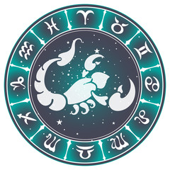 Scorpio zodiac sign , vector illustration