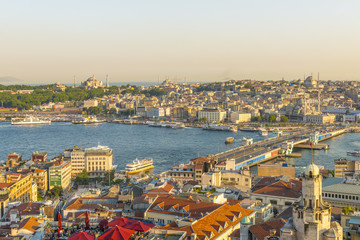 Fototapeta na wymiar evening panorama of Istanbul
