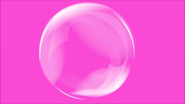 Abstract motion soap bubbles over  pink background.Animation