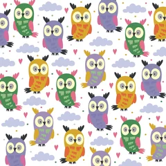 Fotobehang owl pattern © webmuza