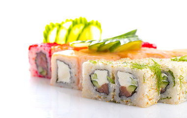 Sushi roll isolated on white background