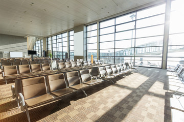 modern airport waiting hall interior