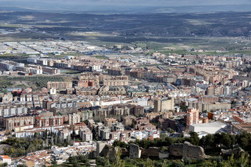 Fototapeta na wymiar Aerial view of City of Jaen, Andalusia