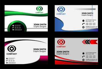 Business card design set